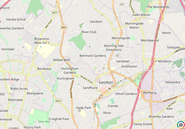 Map location of Benmore Gardens